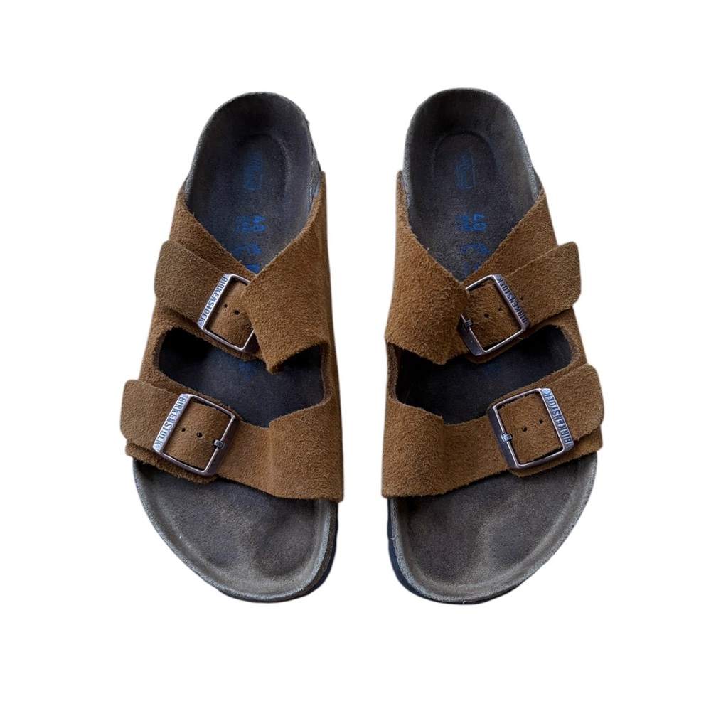 Camel Suede Arizona Birkenstock sandals